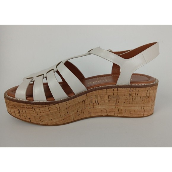 Kate Spade New York Mabel Parchment Leather Ankle Strap Cork Sandals Size 7 B - Picture 6 of 13